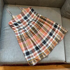 Madewell cotton plaid mini dress
